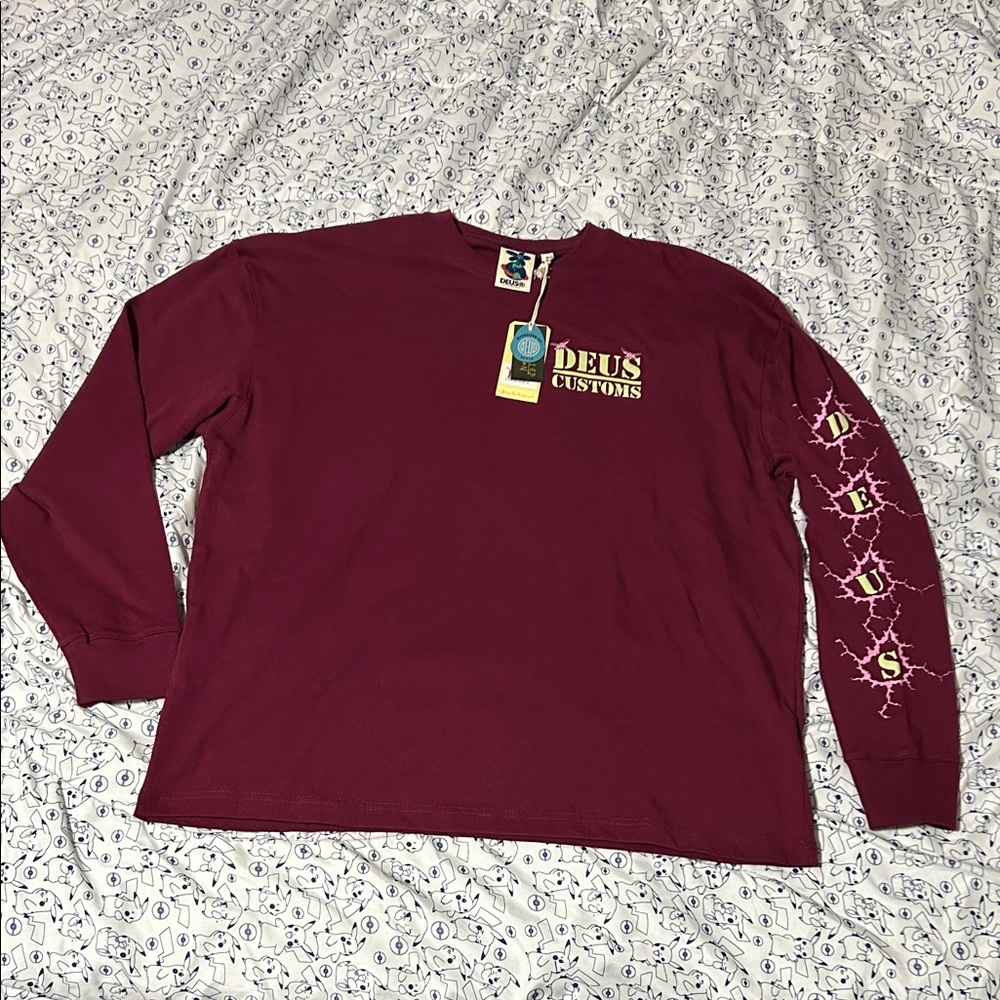 Men's Burgundy Long Sleeve Shirt